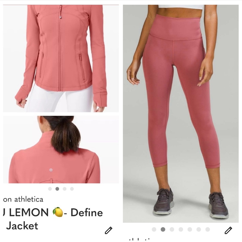 Lululemon-  Define Jacket and Leggings Set in dark Pink